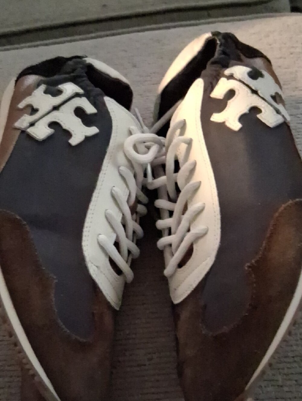 Tory Burch Brown and Black Logo Detail Sneakers - Picture 11 of 11